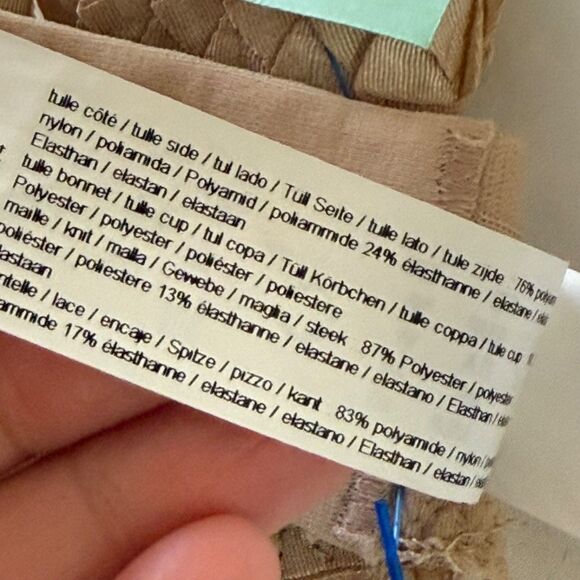 Chantelle Underwire Bra Lace Detail Lightly Padded CS10065 Beige 40C - Picture 9 of 12